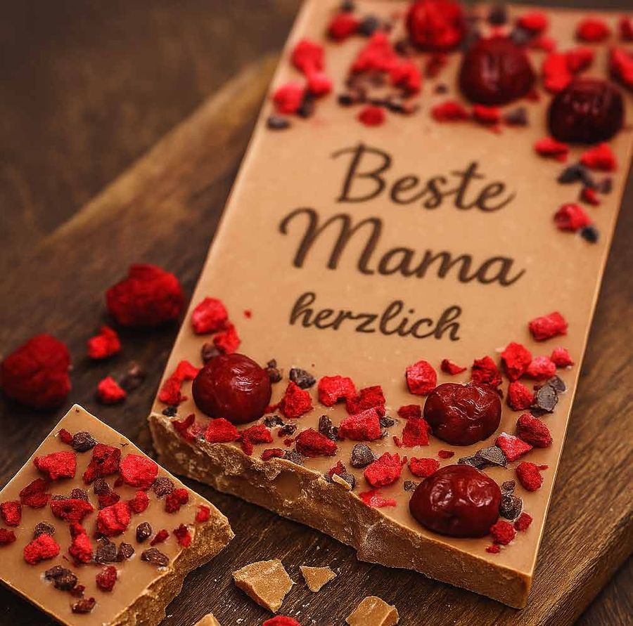 Schokoladentafel mit Aufschrift Beste Mama